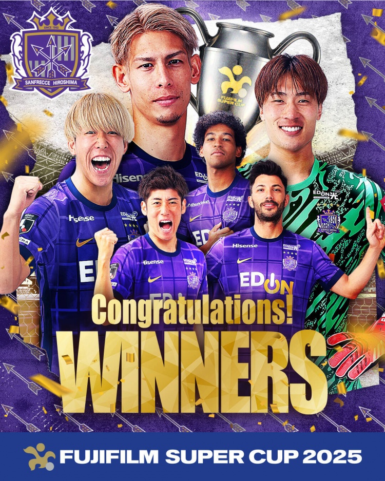  日超杯廣島三箭2-0神戶勝利船奪冠，共53343人現(xiàn)場觀戰(zhàn)創(chuàng)上座紀(jì)錄