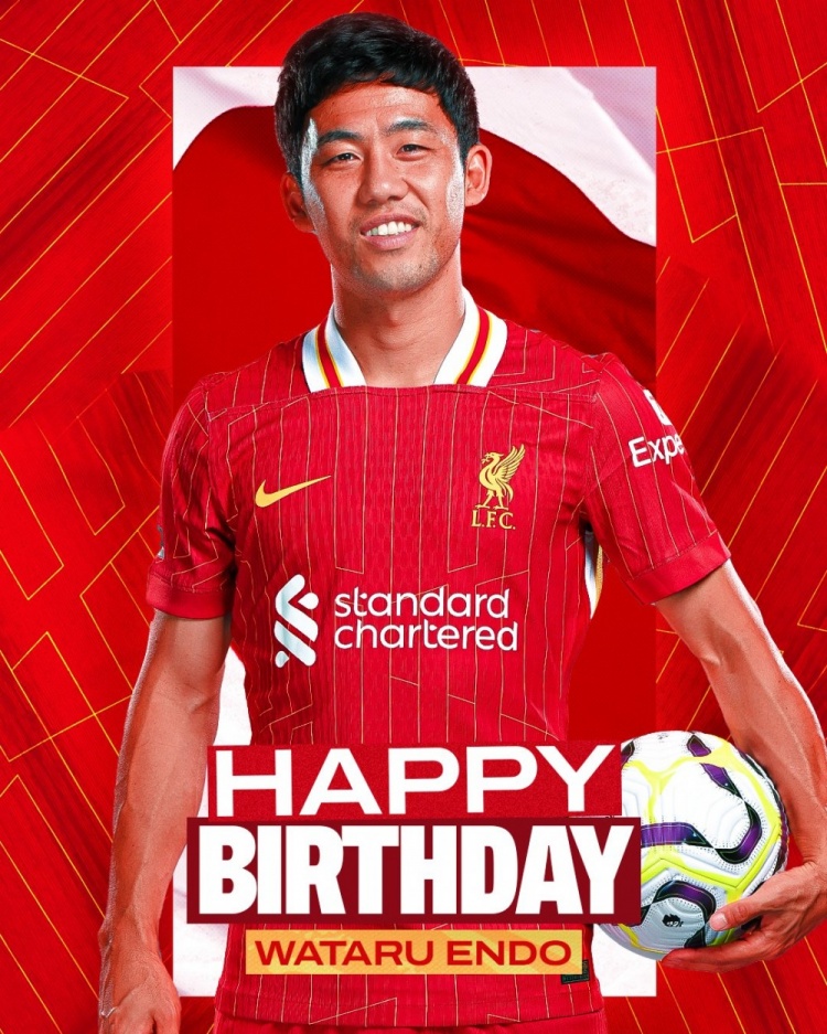  利物浦祝遠(yuǎn)藤航32歲生日快樂，球員加盟紅軍至今出戰(zhàn)62場(chǎng)比賽
