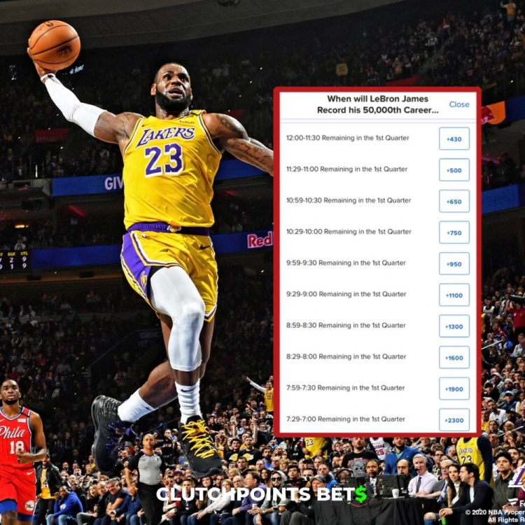  僅差1分！詹姆斯今日何時破五萬分賠率：開場30秒內(nèi)最被看好