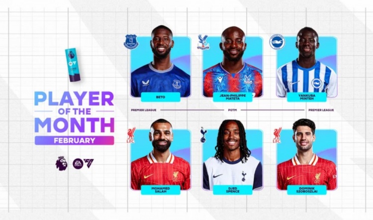 英超2月最佳候選：貝托、馬特塔、明特、薩拉赫、斯賓塞、索博