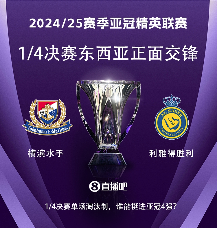  亞冠1/4決賽對陣：利雅得勝利vs橫濱水手，C羅vs安德森-洛佩斯！