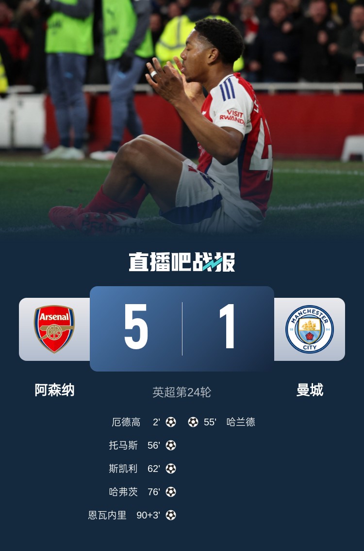  硬氣槍手無畏強(qiáng)敵！阿森納本賽季5-1碾壓曼城，3-0完勝皇馬