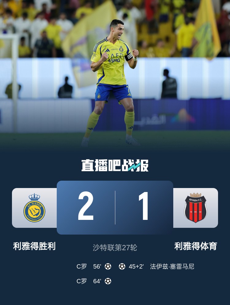  利雅得勝利達成沙特職業(yè)聯(lián)賽900球里程碑，僅少于新月